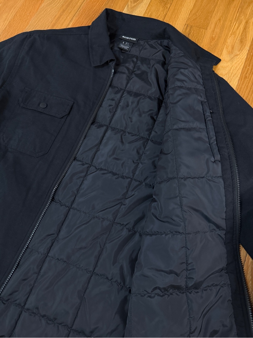 Burton Black Zip-Front Insulated Jacket (L) - Picture 6 of 11